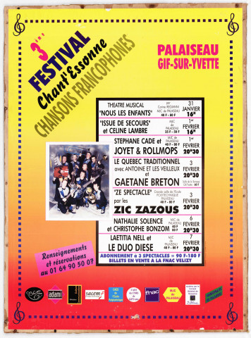 3ème festival Chant'Essonne, Palaiseau et Gif-sur-Yvette, du 31 janvier au 7 février.