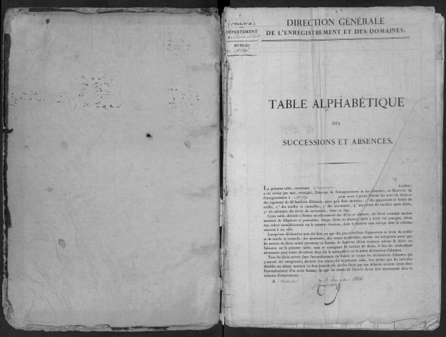 MILLY-LA-FORET, bureau de l'enregistrement. - Tables des successions. - Vol. 5 : 02 décembre 1824 - 1837. 