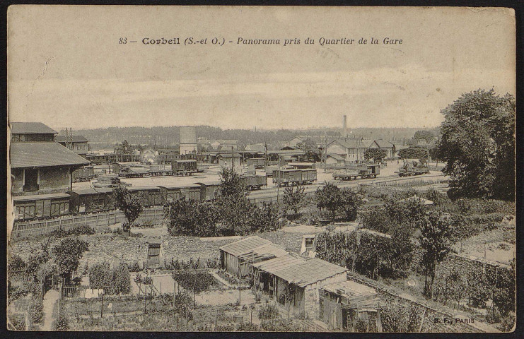 Corbeil-Essonnes.- Panorama du quartier de la gare (12 avril 1944). 