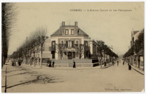 CORBEIL-ESSONNES. - L'avenue Carnot et rue Champlouis, Glad, coloriée. 