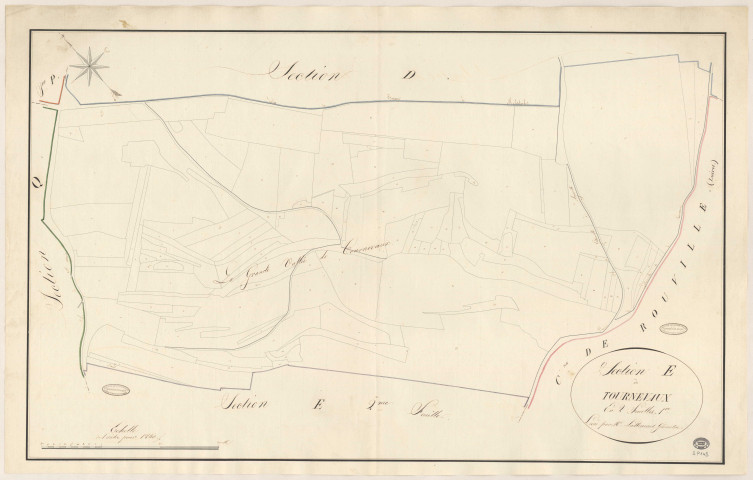 BOIGNEVILLE. - Section E : Tournevaux, 1ère feuille.