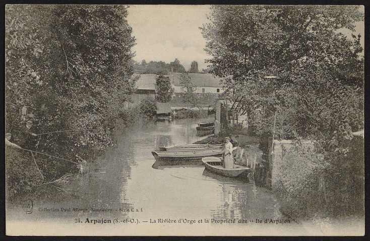 Arpajon.- La rivière d'Orge et la propriété dite "Ile d'Arpajon". 