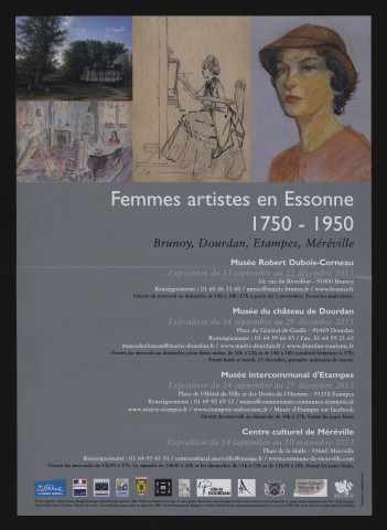 Essonne. - Femmes artistes en Essonne 1750 - 1950, Brunoy, Dourdan, Etampes, Méréville. 