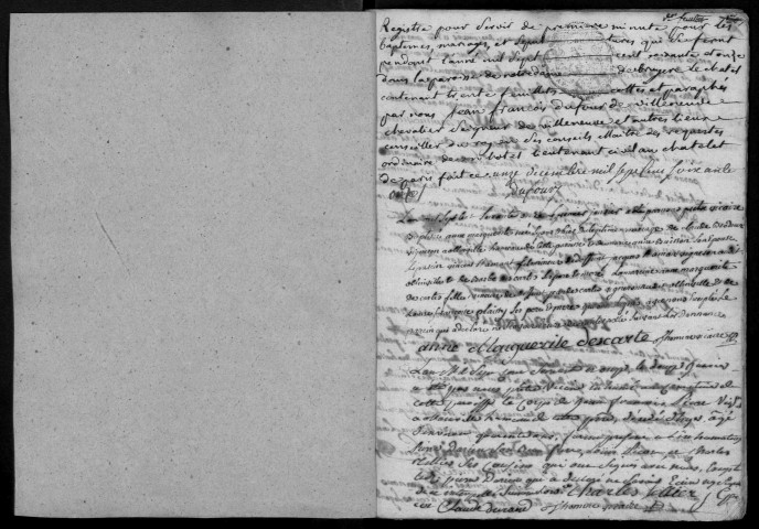 BRUYERES-LE-CHATEL. - Registre parossial : registre des baptêmes, mariages et sépultures (1771-1780). 