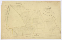 ESTOUCHES. - Section A - Village (le), 1, ech. 1/2500, coul., aquarelle, papier, 68x105 (1831). 