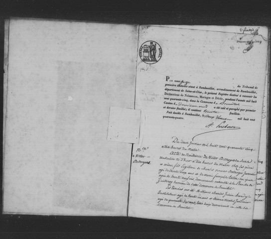 BREUILLET. Naissances, mariages, décès : registre d'état civil (1845-1852). 