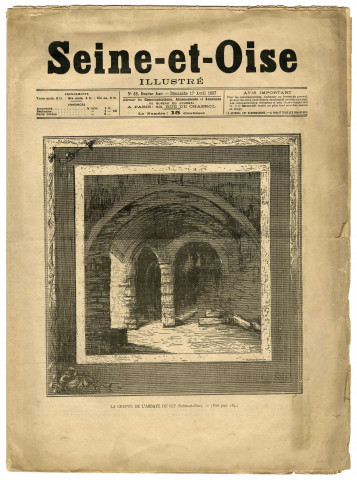FORET DE SENART, journaux. - La Seine-et-Oise illustrée, un plan de la forêt (17 avril 1887). 