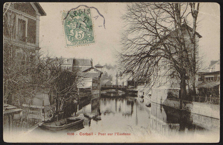 Corbeil-Essonnes.- Pont sur l'Essonne (12 août 1907). 