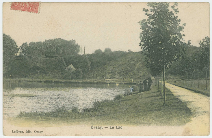 ORSAY. - Le lac. Edition Lefèvre, 1907, 1 timbre à 10 centimes, colorisée. 