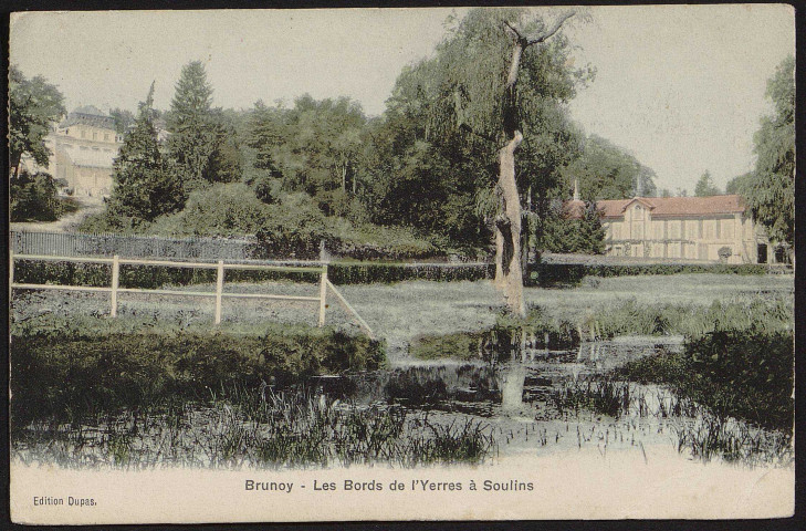 Brunoy.- Les bords de l'Yerres à Soulins (16 août 1905). 