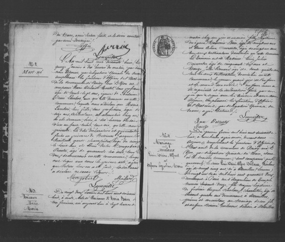 BOISSY-SOUS-SAINT-YON. Naissances, mariages, décès : registre d'état civil (1868-1874). 