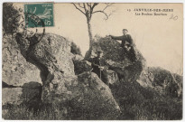 JANVILLE-SUR-JUINE. - Les roches Bourbon (1911), 3 mots, 5 c, ad. 