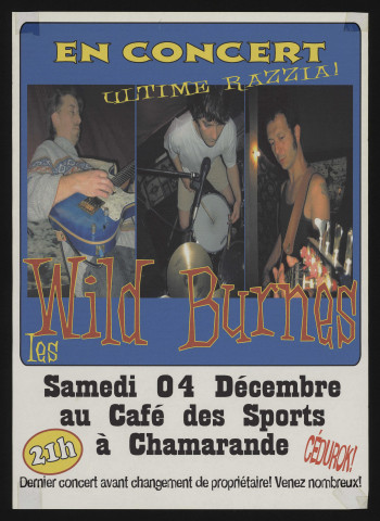 CHAMARANDE. - Les Wild Burnes en concert, Café des sports, 4 décembre 2004. 