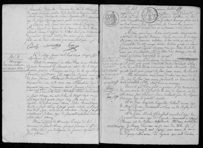SAINT-CHERON. Naissances, mariages, décès : registre d'état civil (1826-1831). [N.M.D. (1831), voir 4E2500 (début du registre)]. 