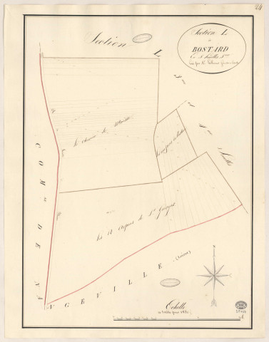 BOIGNEVILLE. - Section L : Bostard, 5e feuille.