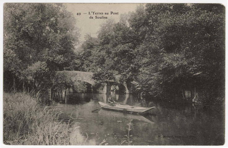 YERRES. - L'Yerres au pont de Soulins [Editeur Mulard, 1907, timbre à 10 centimes]. 