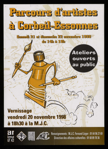 CORBEIL-ESSONNES. - Parcours d'artistes. Ateliers ouverts au public, 20 novembre 1998. 