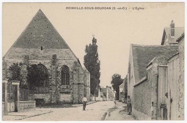 ROINVILLE-SOUS-DOURDAN. - L'église et la Grande rue [Editeur Bougardier]. 