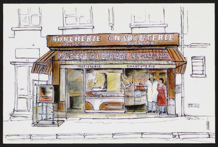SAVIGNY-SUR-ORGE .- Artisan boucher, rue de la Paix. 