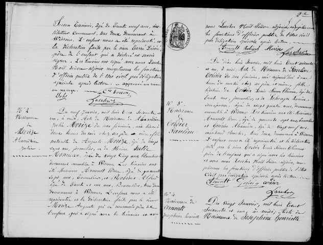WISSOUS. Naissances, mariages, décès : registre d'état civil (1861-1867). 