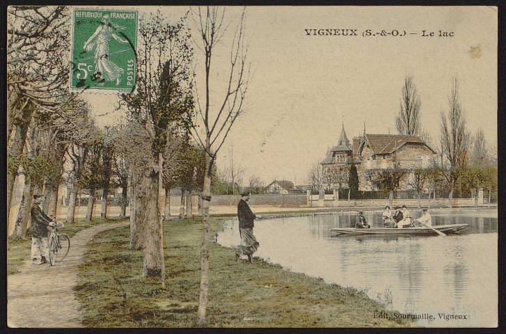 VIGNEUX-SUR-SEINE.- Le lac (1916).