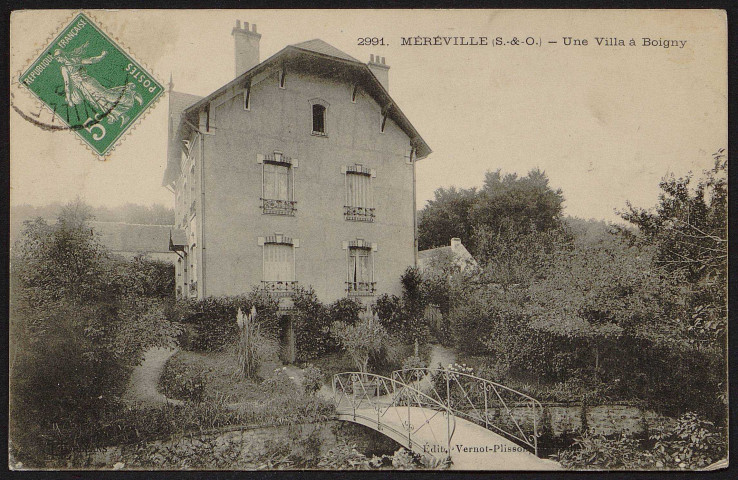 MEREVILLE.- Une villa à Boigny [1907-1920].