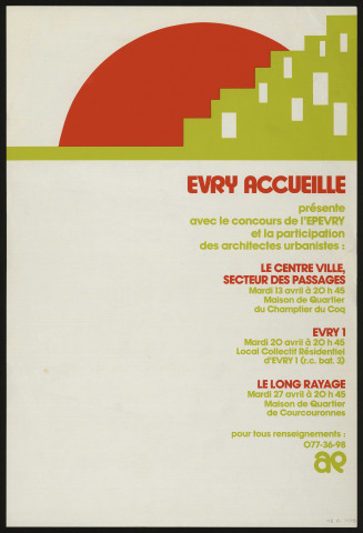 EVRY. - Evry accueille : présentation de projets d'aménagement, [13 avril-27 avril 1985]. 