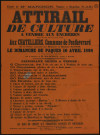 PONTHEVRARD [Yvelines]. - Vente aux enchères par suite de fin de bail d'un attirail de culture en la ferme des Châtelliers exploitée par M. et Mme SAUTON, 10 avril 1898. 