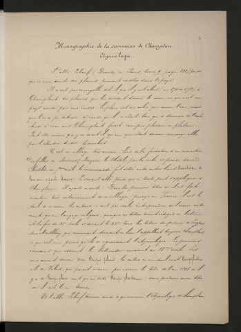 CHAMPLAN. - Monographie communale [1899] : 3 bandes, 14 vues. 