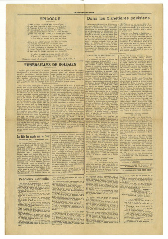 Journaux : Le Populaire de Paris, 30 octobre 1915 et La Gazette des Ardennes, 2 avril 1915.