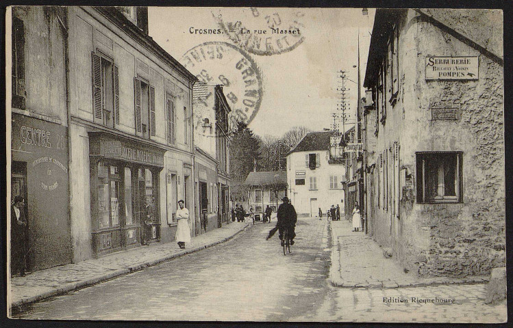Crosne.- La rue Masset (8 janvier 1930). 