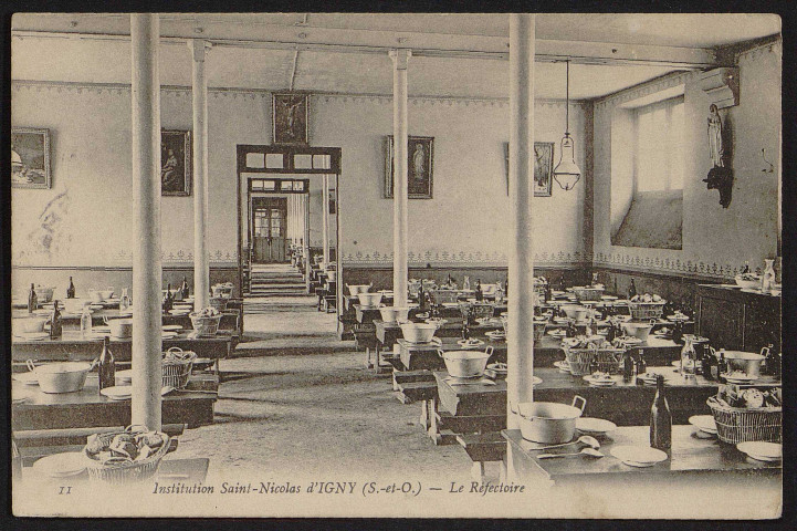 Igny.- Institution Saint-Nicolas : Le réfectoire (5 juillet 1906). 