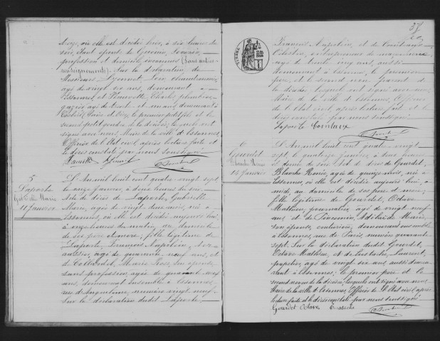 ESSONNES. Décès : registre d'état civil (1887). 