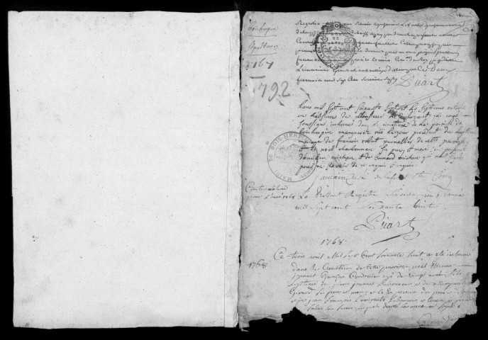 BOIS-HERPIN. - Registre paroissial. - Registre des baptêmes, mariages et sépultures (1767-1792) 
