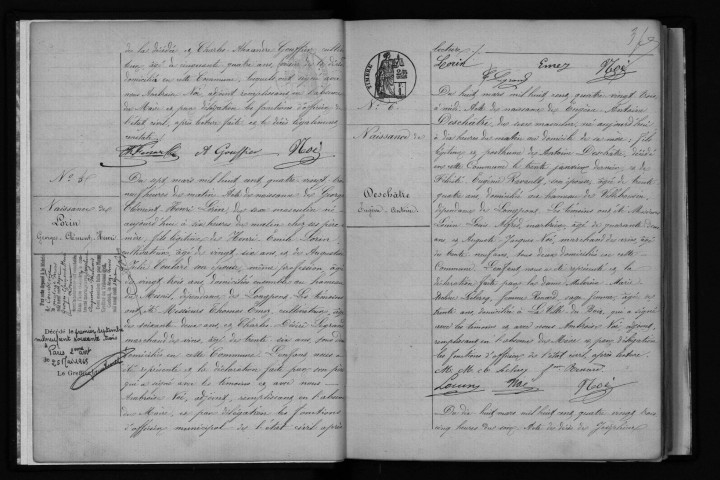 LONGPONT-SUR-ORGE. Naissances, mariages, décès : registre d'état civil (1883-1889). 