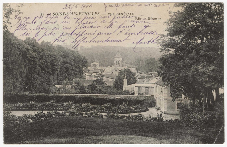 SOISY-SUR-SEINE. - Vue générale [Editeur Robotton, 1904, timbre à 10 centimes]. 