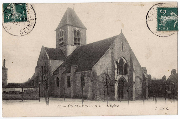 ETRECHY. - L'église [Editeur L. des G., timbre à 10 centimes]. 