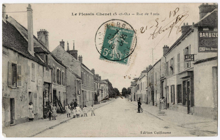 COUDRAY-MONTCEAUX (LE). - Le Plessis-Chenet. Rue de Paris, Guillaume, 1916, 3 mots, 5 c, ad. 