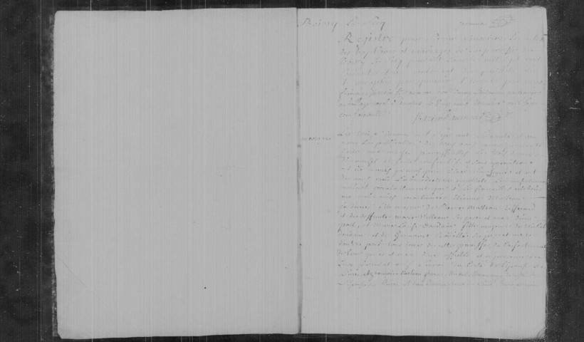 BOISSY-LE-SEC . Paroisse Saint-Louis : Baptêmes, mariages, sépultures : registre paroissial (1661-1787). Relié en désordre (1785). 