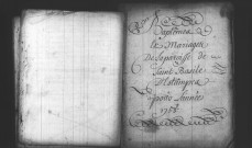 ETAMPES. Paroisse Saint-Basile : Baptêmes, mariages, sépultures : registre paroissial (1753-1760). 