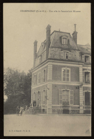 DRAVEIL. - Champrosay. Une aile du sanatorium Minoret. Editeur A. V., Draveil, 1915. 