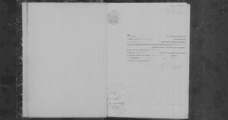 ARPAJON. Naissances : registre d'état civil (1854-1863). 