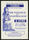 EVRY. - Rencontres de voyance et d'astrologie, Hôtel Arcade, 17 avril-3 mai 1989. 