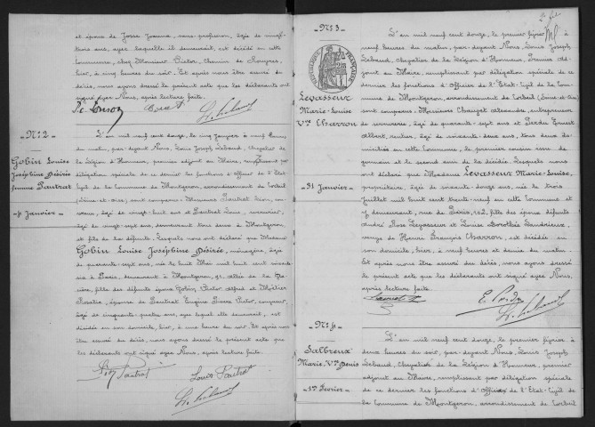 MONTGERON. - Décès : registre d'état civil.