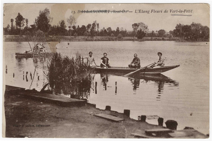VERT-LE-PETIT. - L'étang Fleuri de Vert-le-Petit [Editeur Duclos, 1933, timbre à 40 centimes, sépia]. 