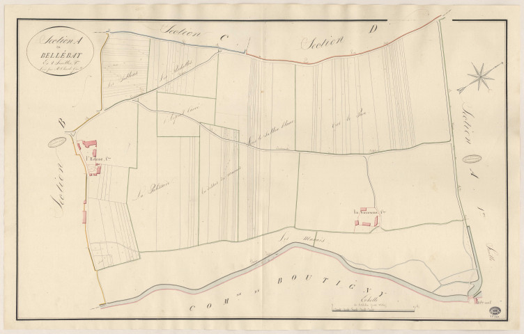 COURDIMANCHE-SUR-ESSONNE. - Section A : Bellébat, 2e feuille. 