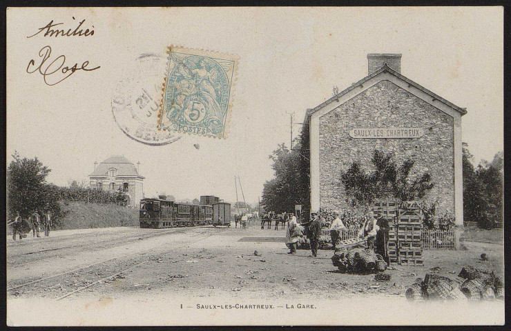 SAULX-LES-CHARTREUX .- La gare ligne de Paris-Luxembourg à Arpajon [1900-1903]. 
