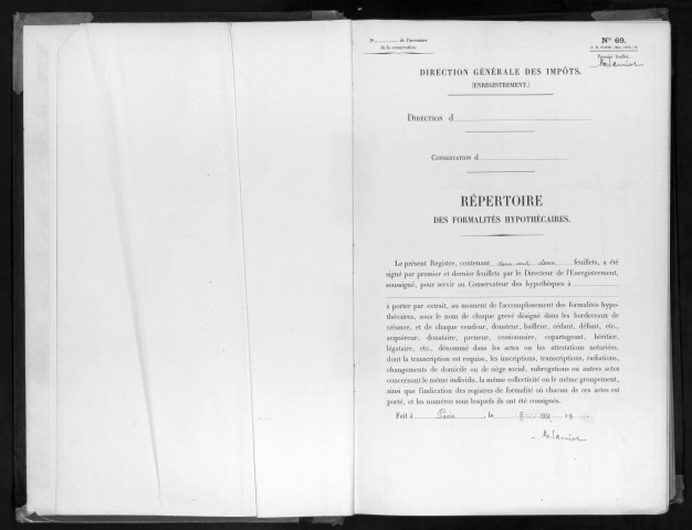 Conservation des hypothèques de CORBEIL. - Répertoire des formalités hypothécaires, volume n° 716 : A-Z (registre ouvert en 1951). 