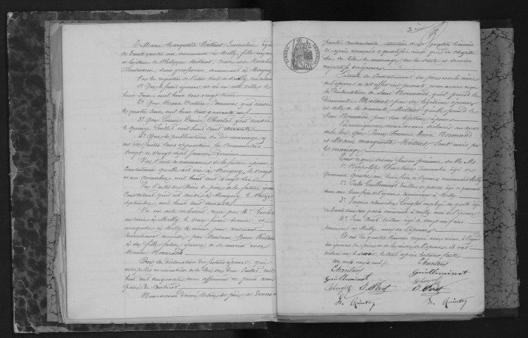 MILLY-LA-FORET. Mariages : registre d'état civil (1861-1875). 