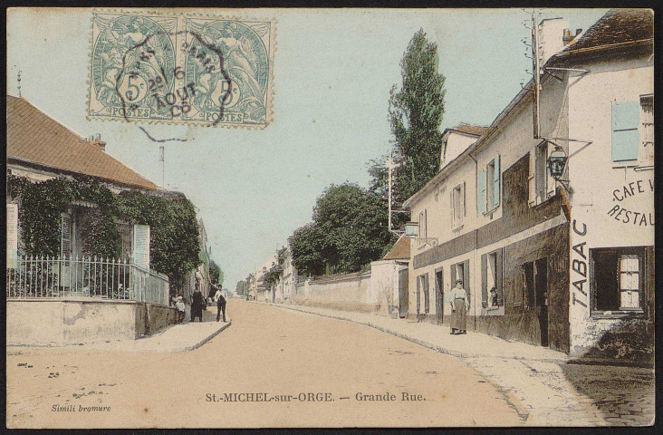 SAINT-MICHEL-SUR-ORGE.- Grande rue (6 août 1906).